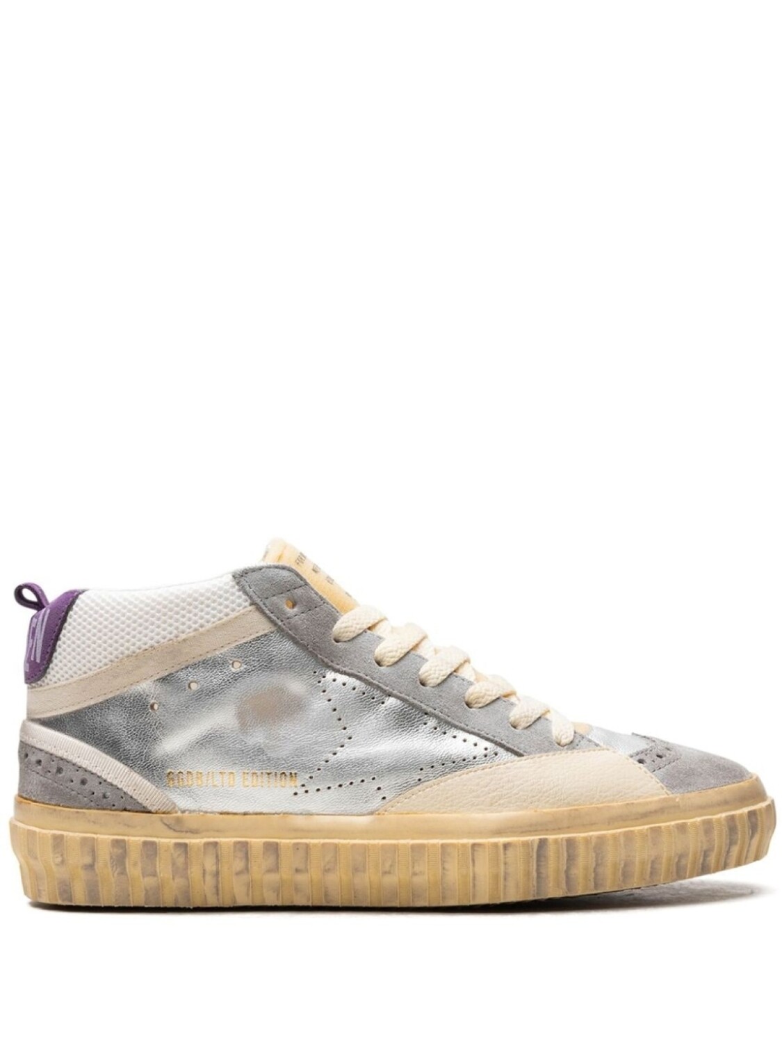 

Golden Goose кроссовки Mid Star "Silver/Silver Sconce/Purple", серебристый