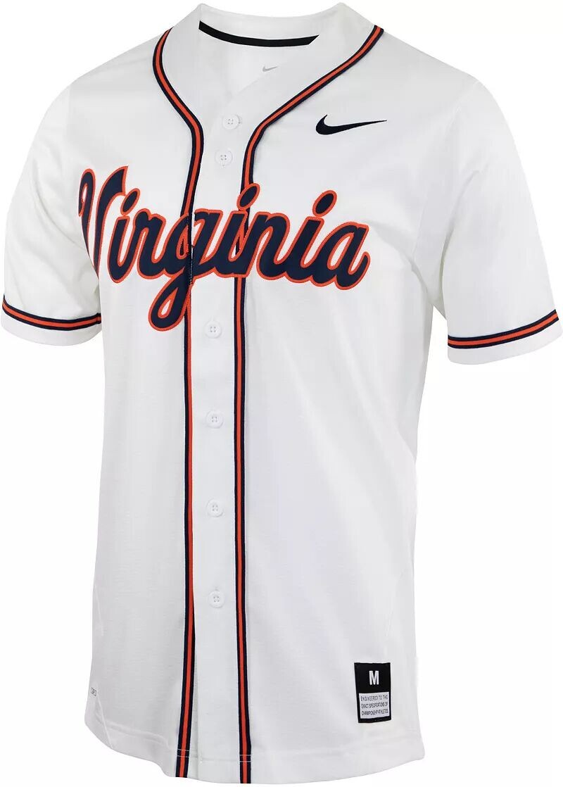 

Мужская белая бейсбольная майка с пуговицами Nike Virginia Cavaliers белого цвета