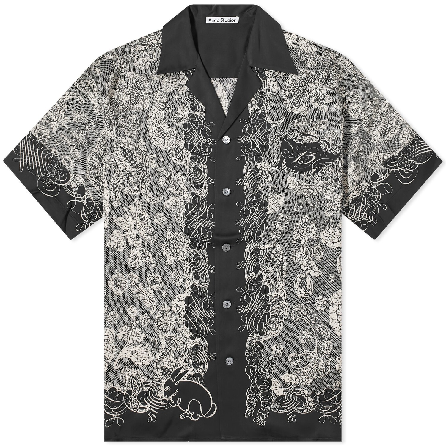 

Рубашка Acne Studios Sowen Building Print Vacation Shirt, цвет Black & Ecru