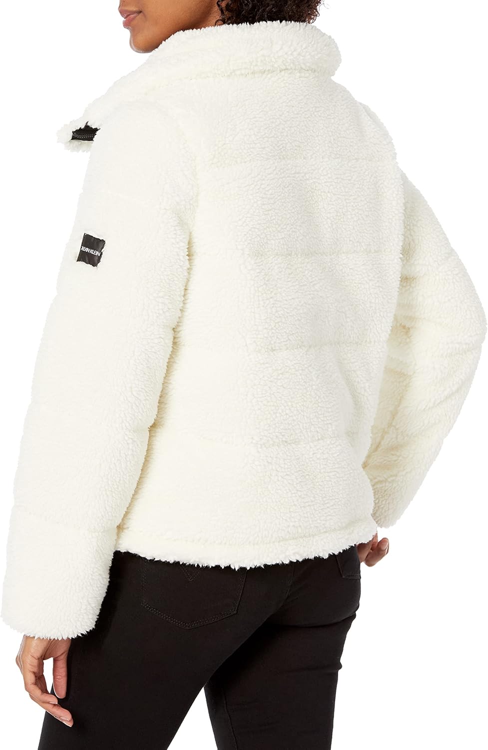 Женская куртка Calvin Klein из искусственной овчины, белый — фото 2