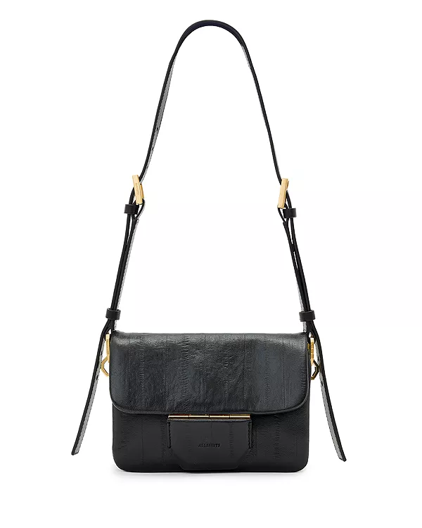 

Сумка через плечо из тисненой кожи с изображением угря Юпитера Allsaints, черный