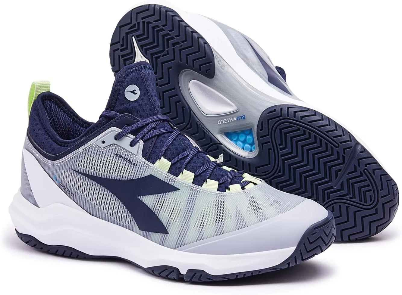 Мужские теннисные кроссовки Diadora Speed ​​Blushield Fly 4+ для всех типов грунта, Grey Pageant Blue — фото 3
