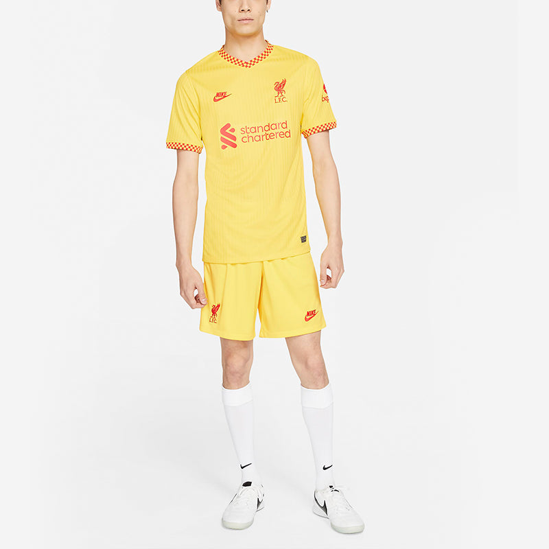 Джерси Men's Nike Training Sports Short Sleeve Soccer/Football Jersey SW Fan Edition 21-22 Season Liverpool Away Yellow — фото 3