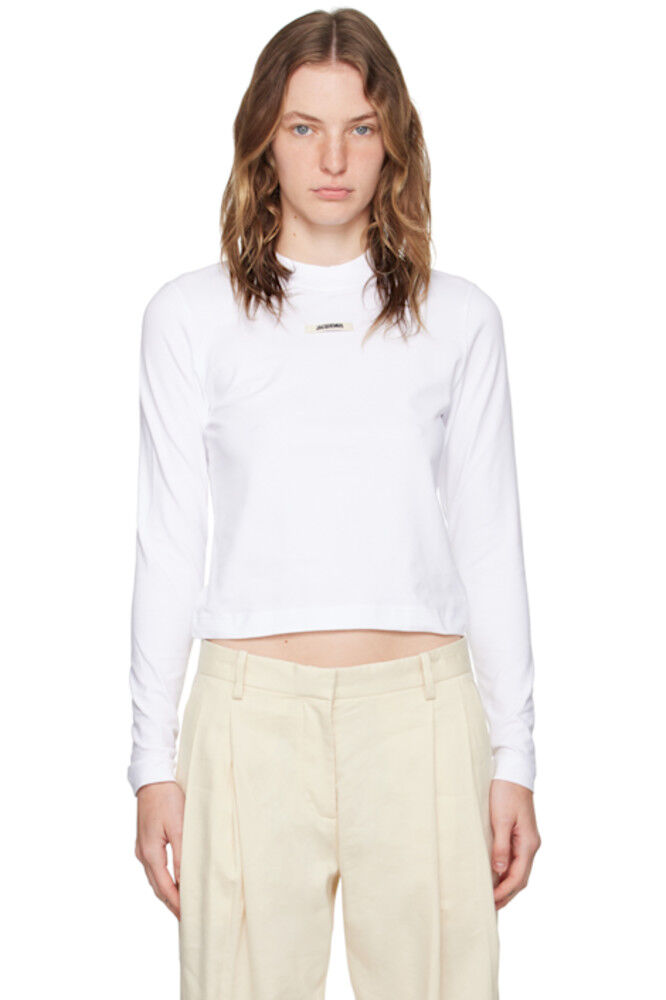 

Белая футболка Les Classiques 'Le Gros Grain manches longues' Футболка с длинным рукавом JACQUEMUS
