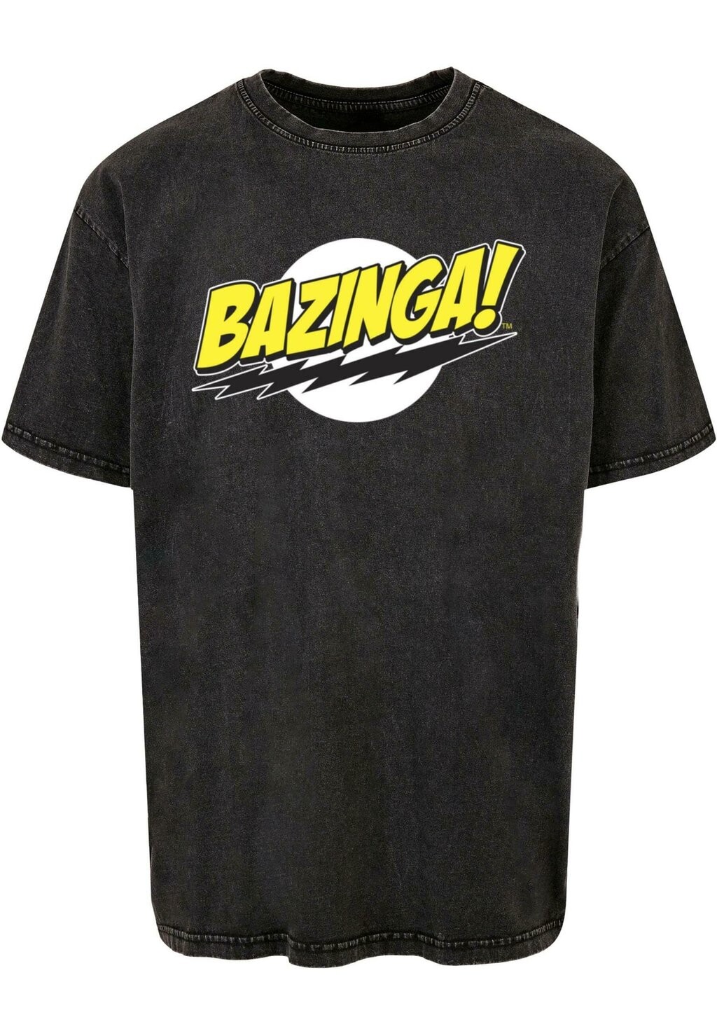 

Футболка с принтом BIG BANG THEORY BAZINGA ACID WASHED OVERS ABSOLUTE CULT, черный
