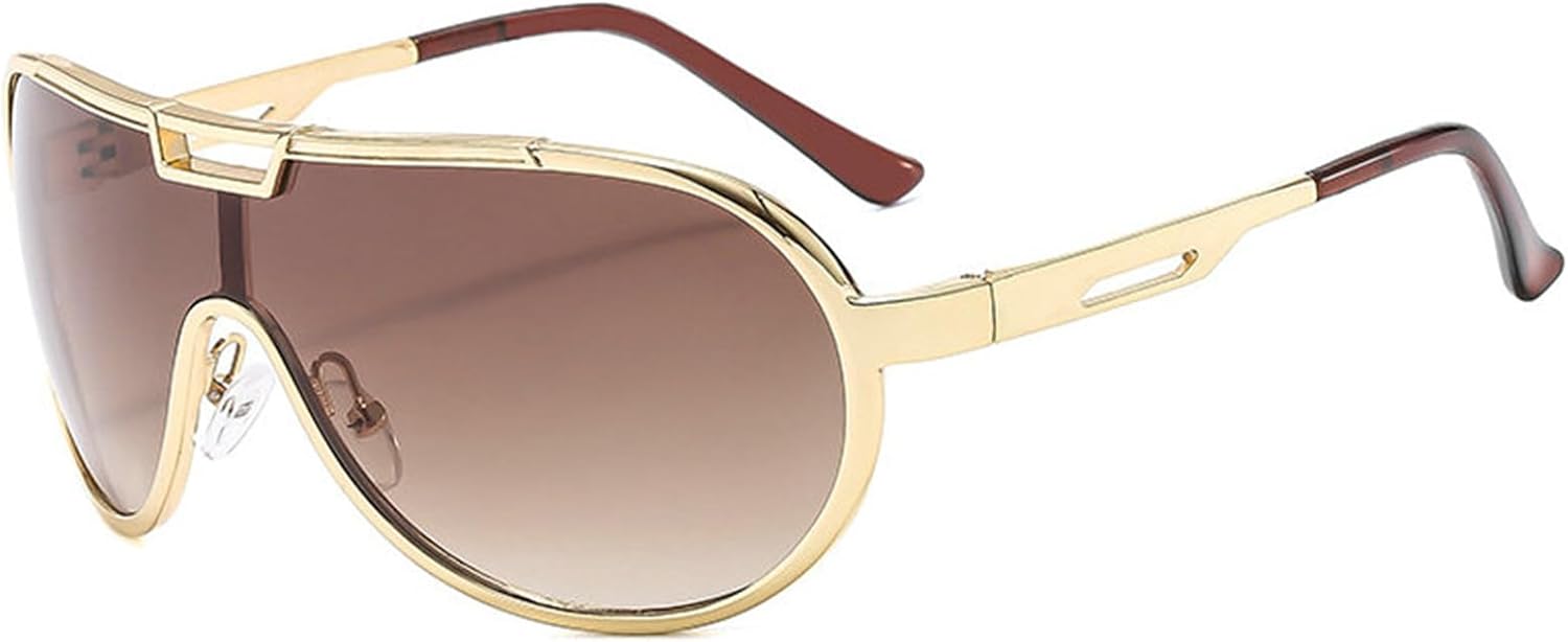 

Мужские солнцезащитные очки Helena с увеличенными металлическими двойными перемычками, модель «пилот», модные цельные женские очки с градиентным затемнением, защита от ультрафиолета UV400, цвет S67, C6