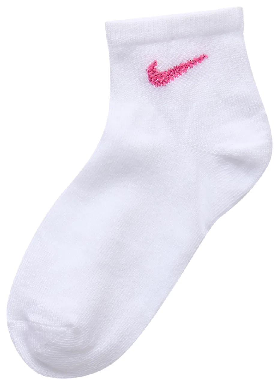 Носки для девочек Metallic Crew 6 Pack Nike, розовый/белый — фото 4