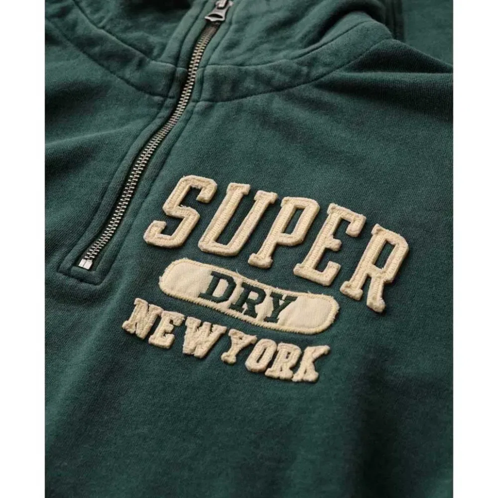 Свитшот с полузастежкой Vintage Athletic Superdry, зеленый — фото 2