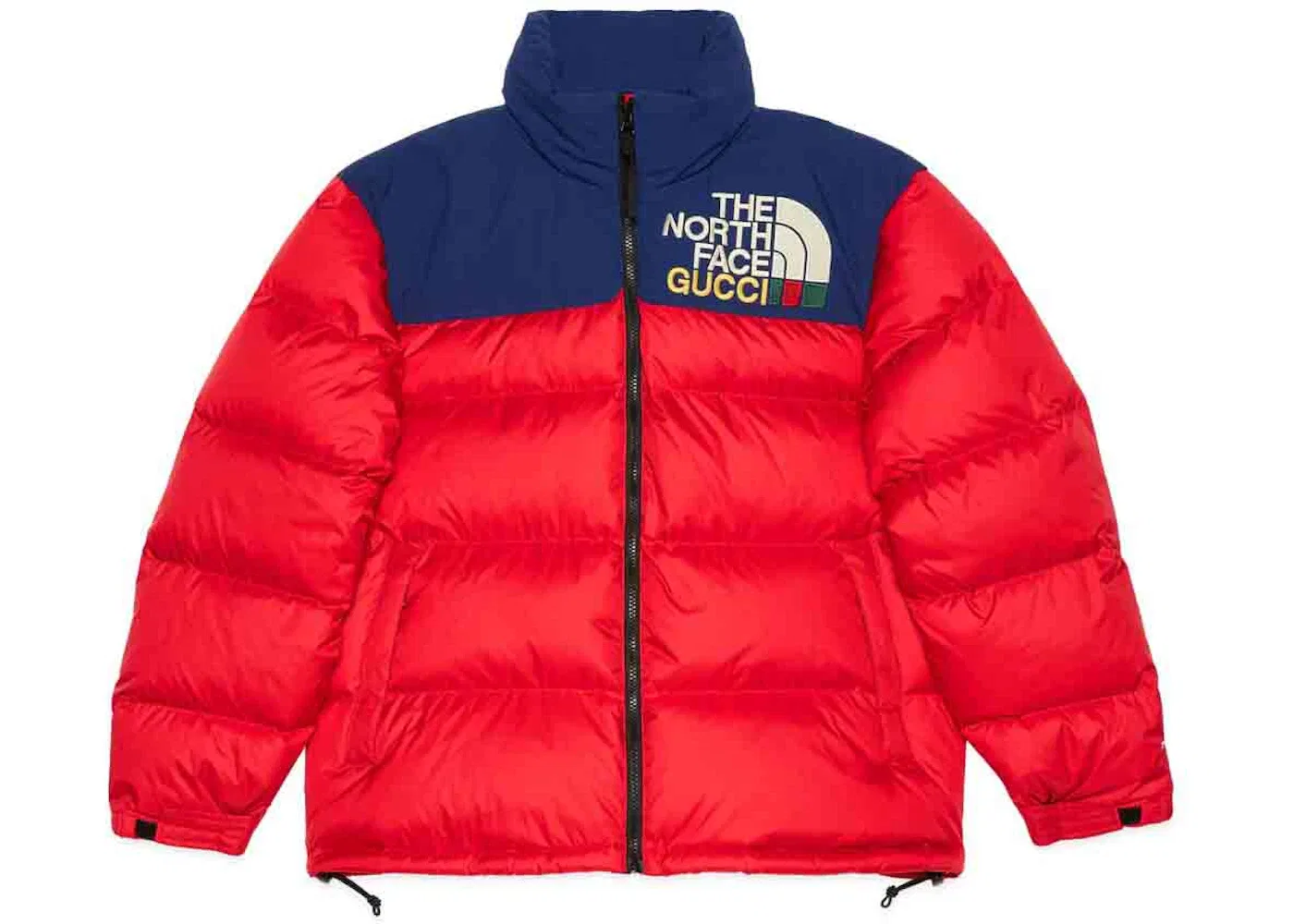 Женская куртка пуховик Gucci x The North Face Padded Jacket, Red/Blue