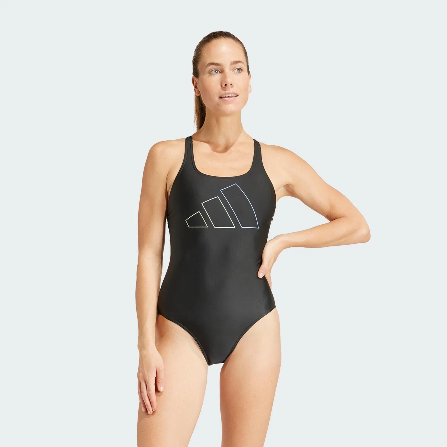 Женский спортивный купальник Big Bars Suit Adidas, Schwarz