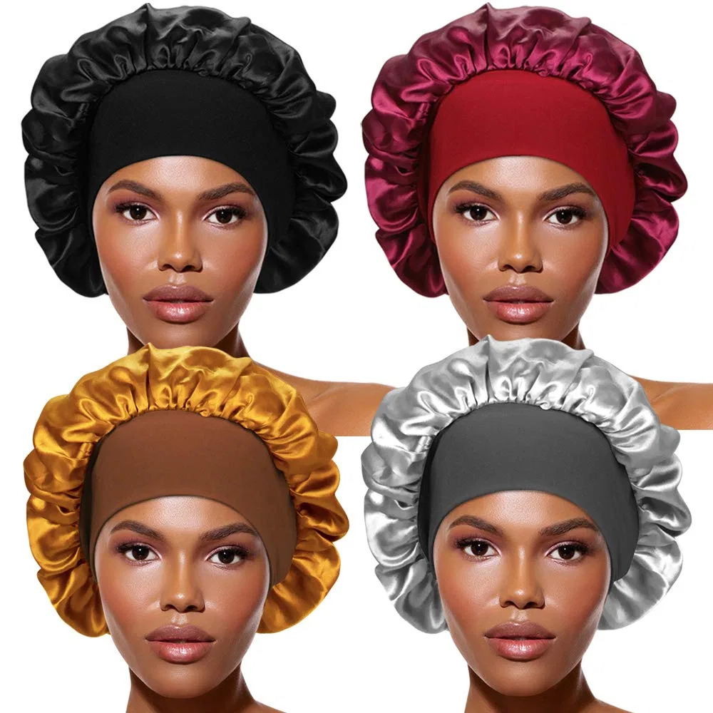 Шапочка для душа Satin Cap Samserot, 4 шт, Black + Wine Red + Gold + Silver — фото 2
