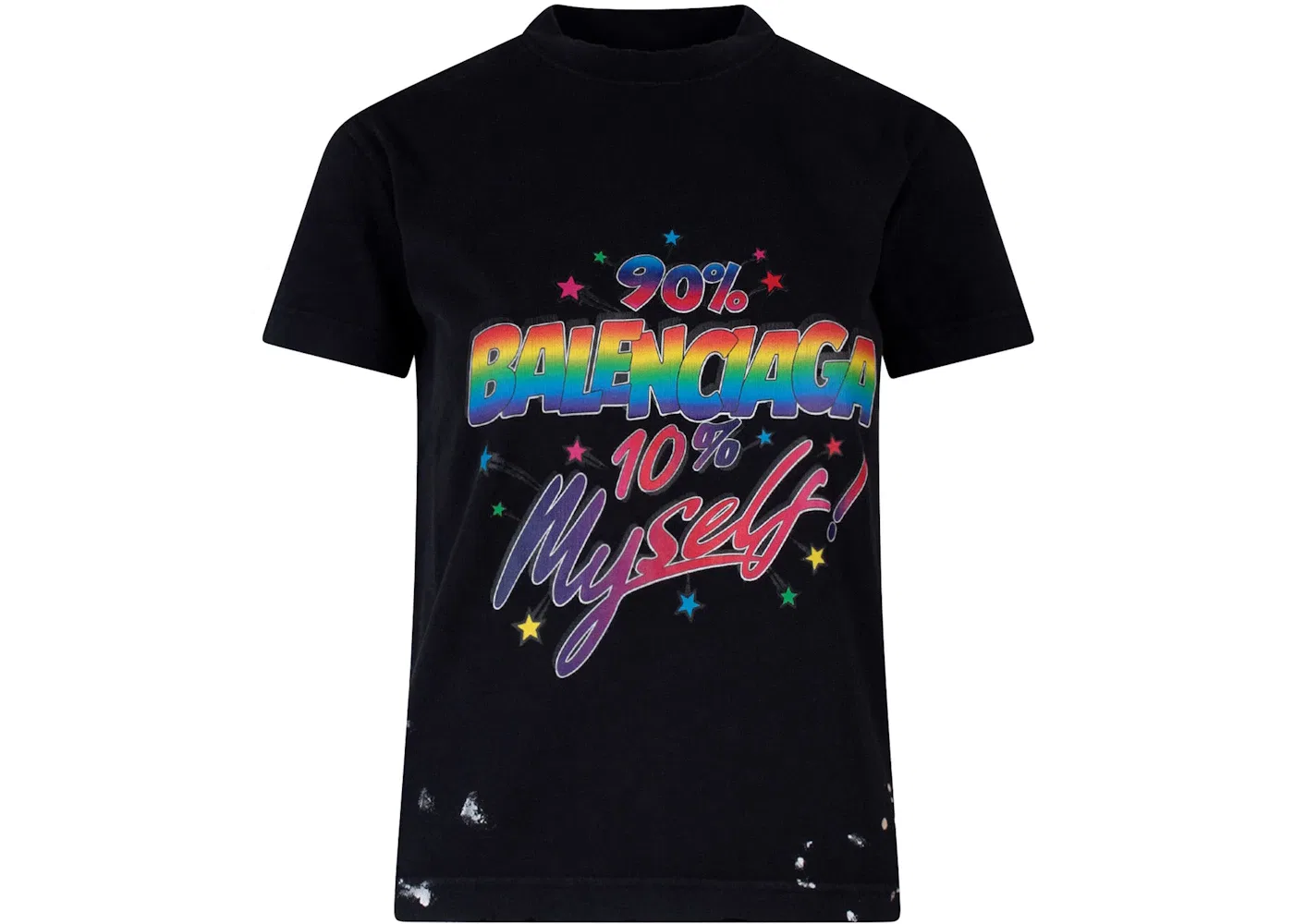 Женская футболка с принтом Balenciaga Frontal Logo Cotton T-Shirt, Black