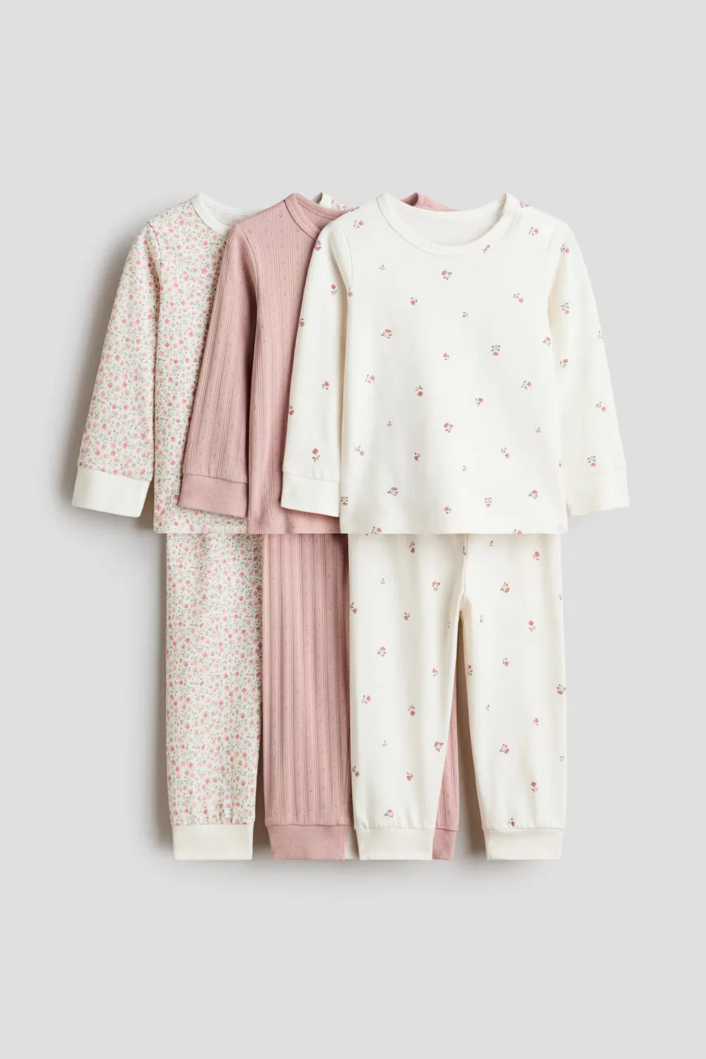 3 хлопковых пижамы в комплекте H&M, Mattrosa/Geblümt