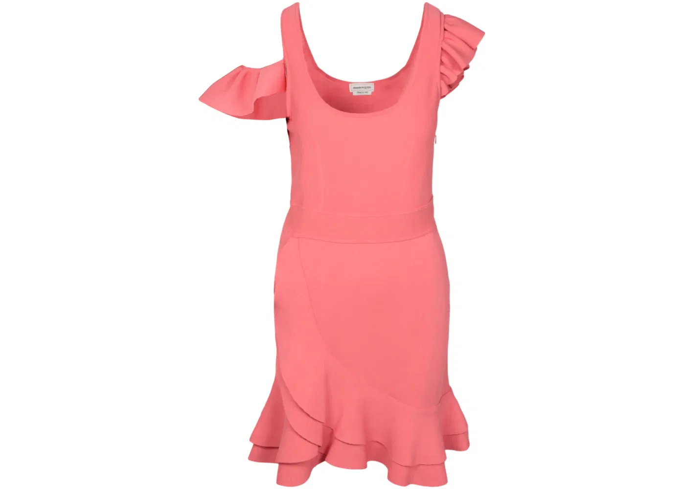 Женское мини-платье с рюшами Alexander McQueen, Coral