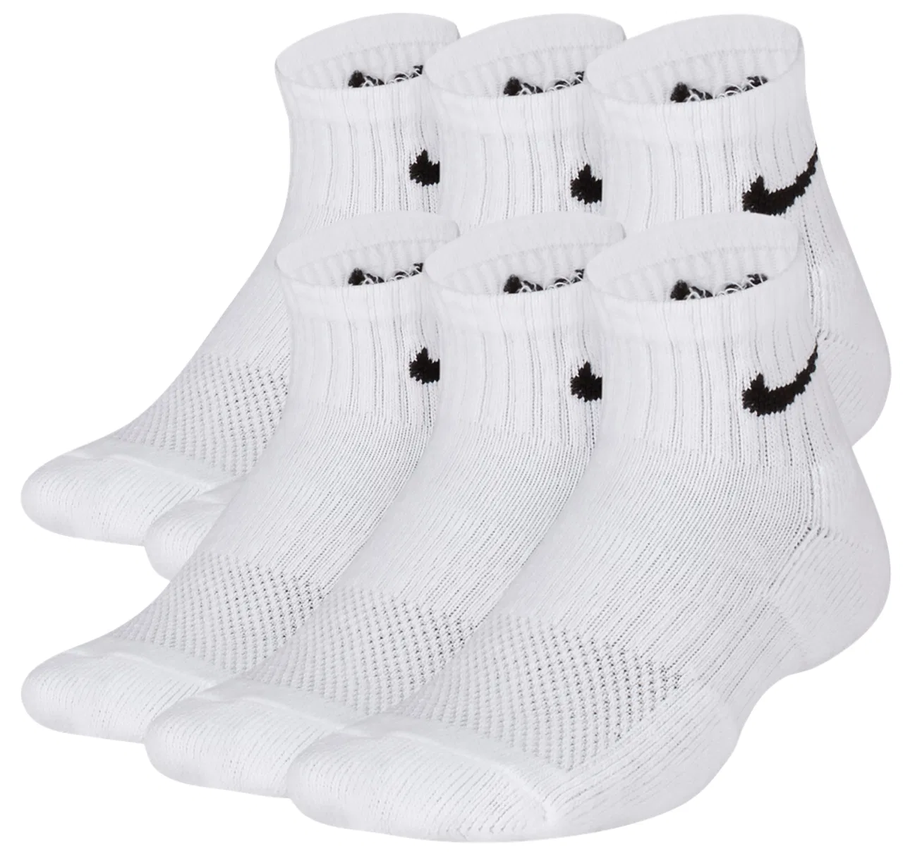 Носки для мальчиков 6 Pack Cushioned Quarter Nike, белый/черный — фото 2