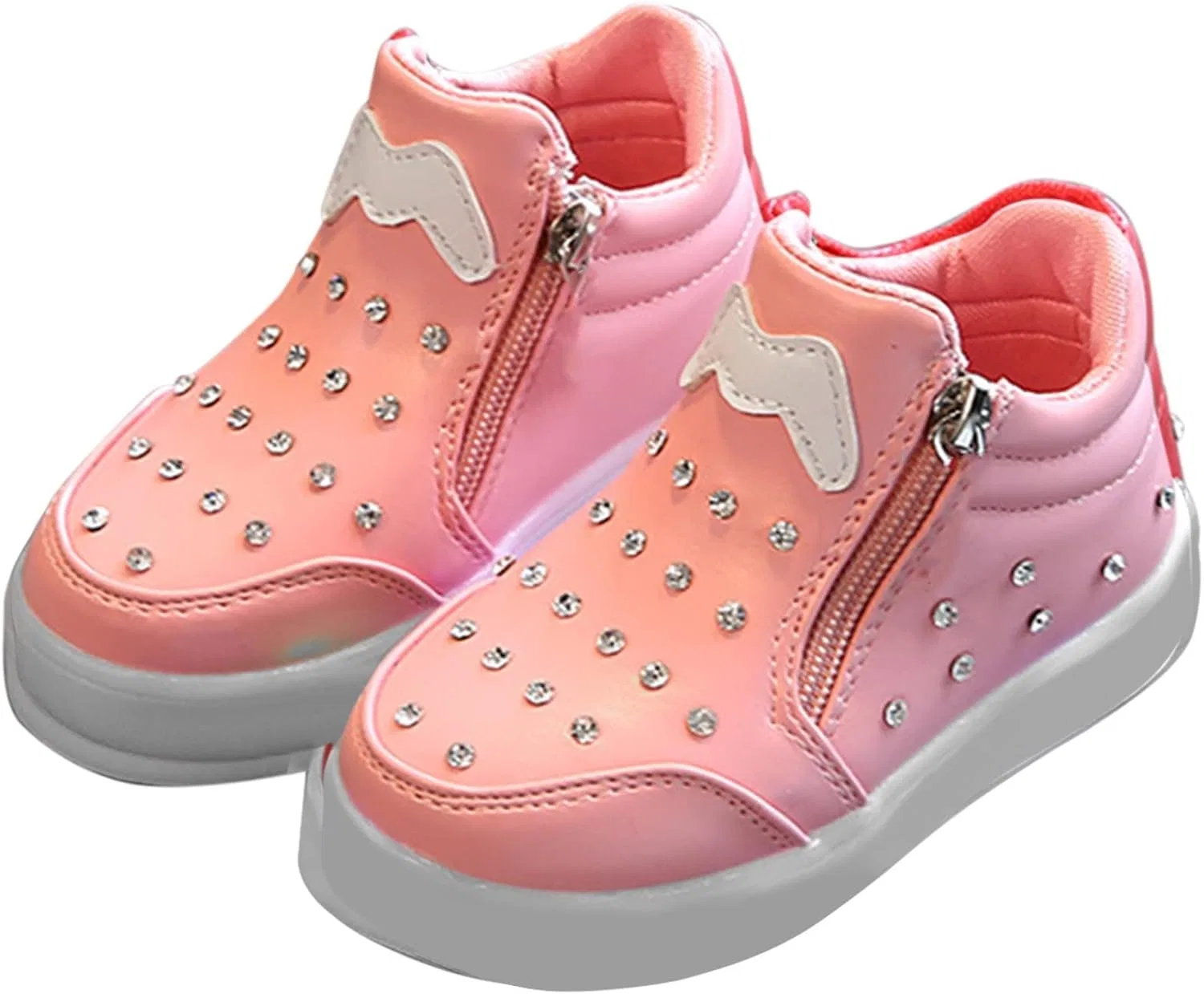 Детские кроссовки с бантом и молнией для мальчиков и девочек, Pink