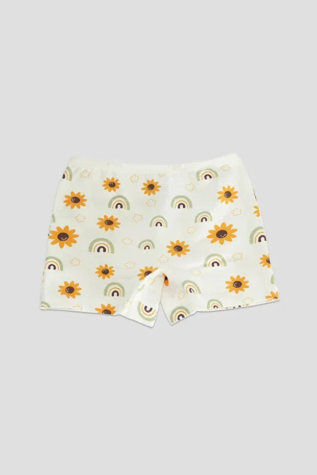 Детское нижнее белье для девочек хлопковое комплект 2 шт Premium Cotton Sunflower Patterned Combed Cotton Defne Baby, Colored — фото 3