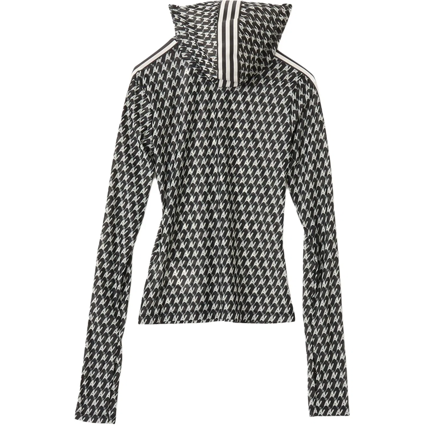 Женский худи с сеткой Adidas Originals x Avavav, Black White — фото 3