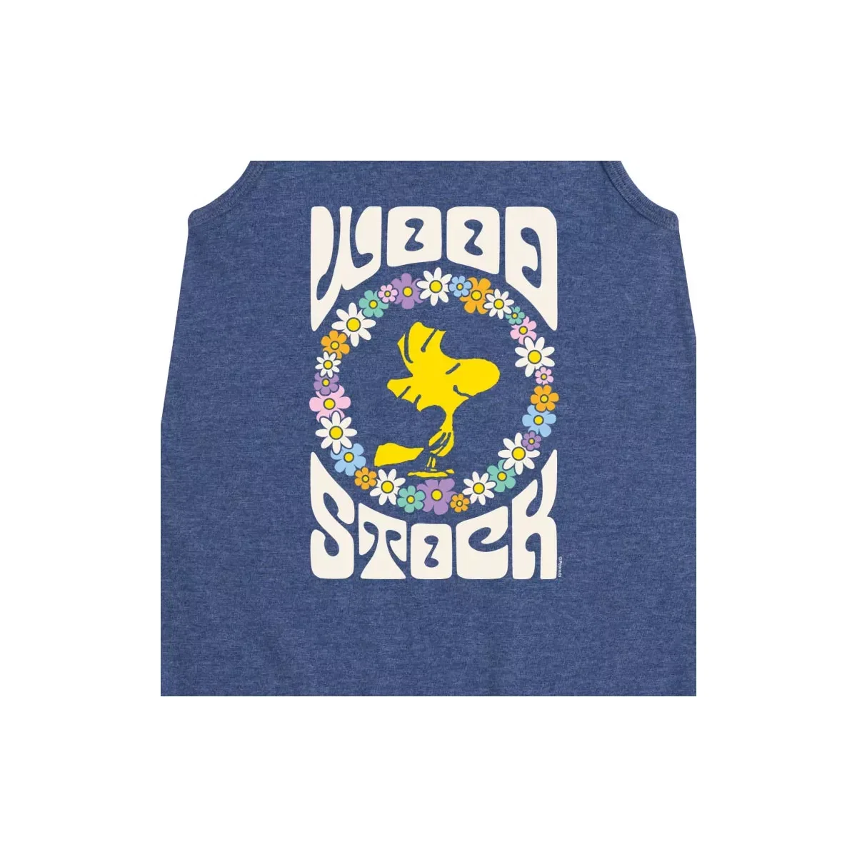 Детское платье-трапеция для девочек без рукавов Retro Floral Woodstock Peanuts, Heather Navy — фото 2