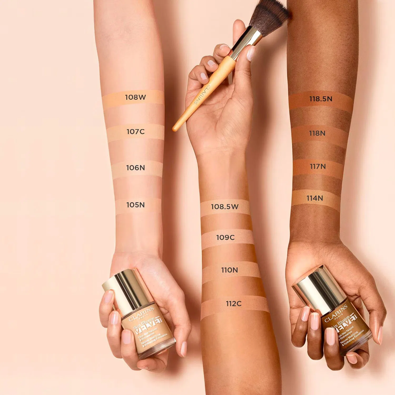 Тональная основа Skin Illusion Velvet, 30 мл, матирующая, CLARINS, 112C — фото 4