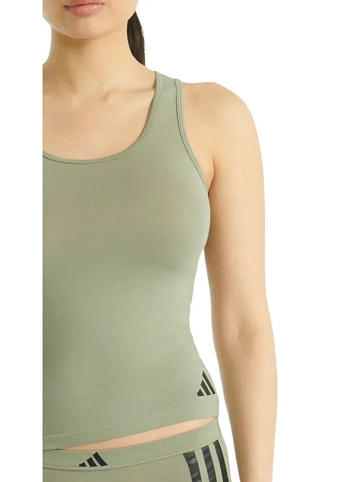 Топ с принтом Adidas, зеленый — фото 3