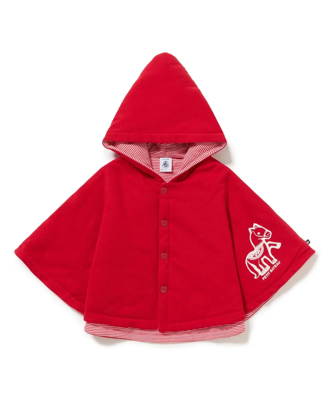 Детское пончо с принтом Пончо PETIT BATEAU, Red