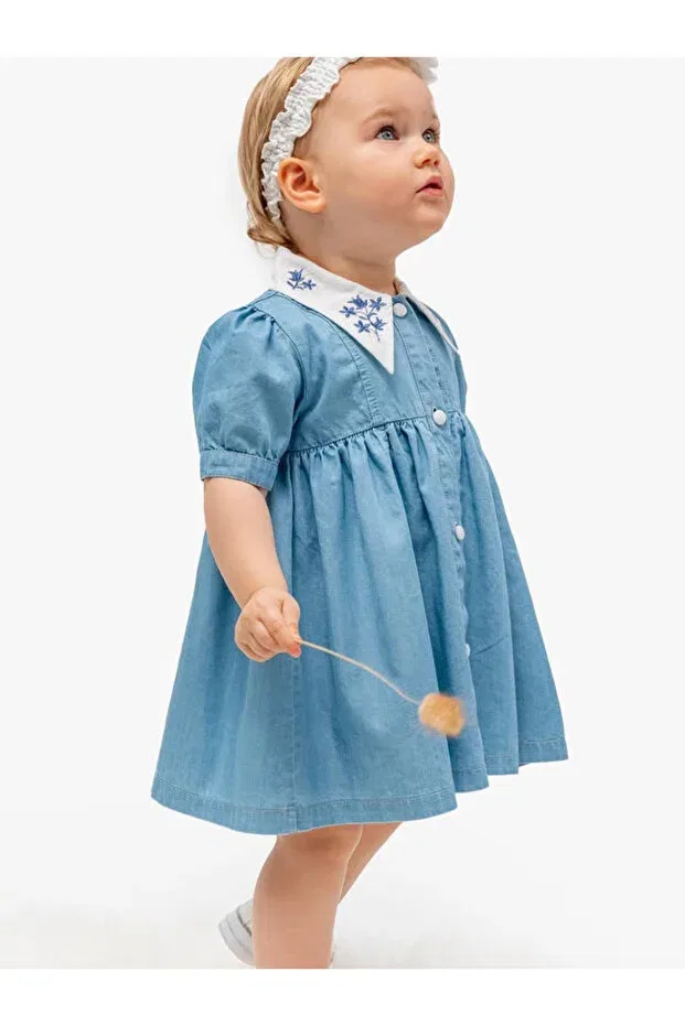 Детское платье для девочек с вышивкой Noynoy Baby, Blue — фото 2