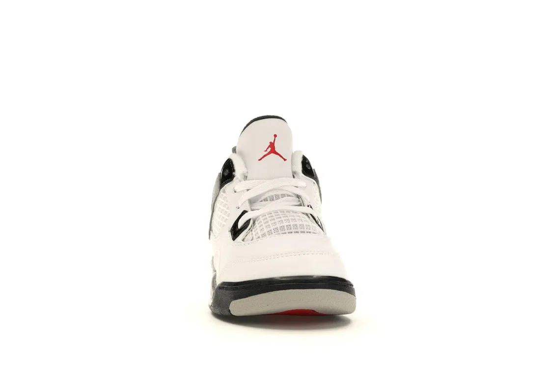 Детские кроссовки Lifestyle Jordan 4 Retro White Cement (2016) (TD) Jordan, White/Fire Red-Black-Tech Grey — фото 2