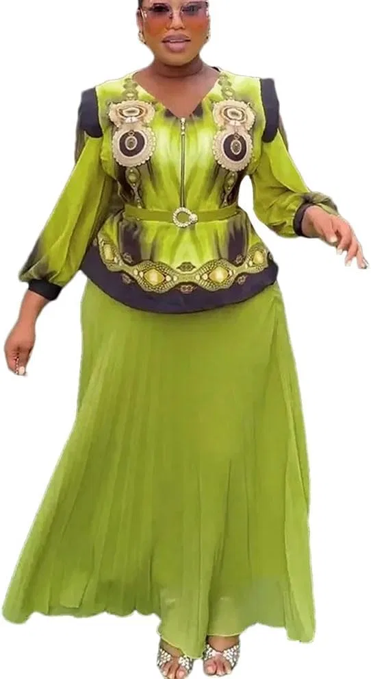 Женское платье с вышивкой Dashiki Plus Size, En8