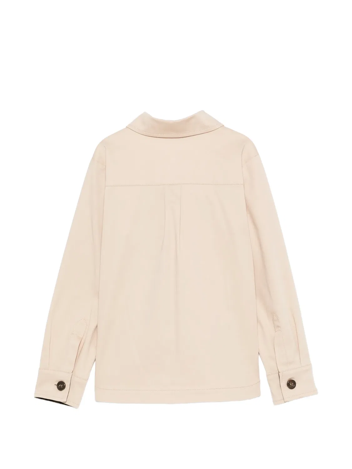 Рубашка с накладным карманом и логотипом FF Fendi Kids, нейтральные цвета — фото 2