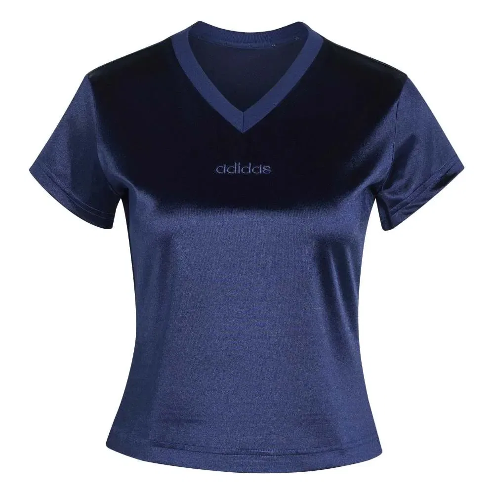 Футболка с v-образным вырезом и коротким рукавом Adidas, синий — фото 3