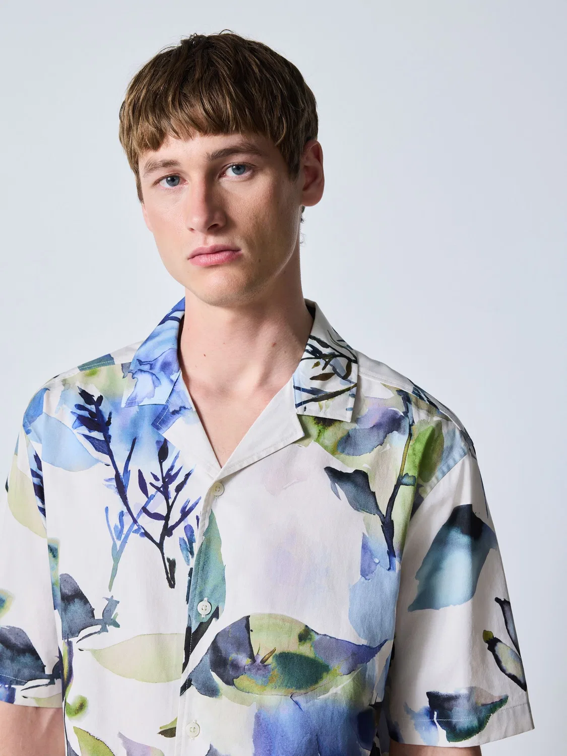 Рубашка с цветочным принтом, Blue Watercolour Floral Next