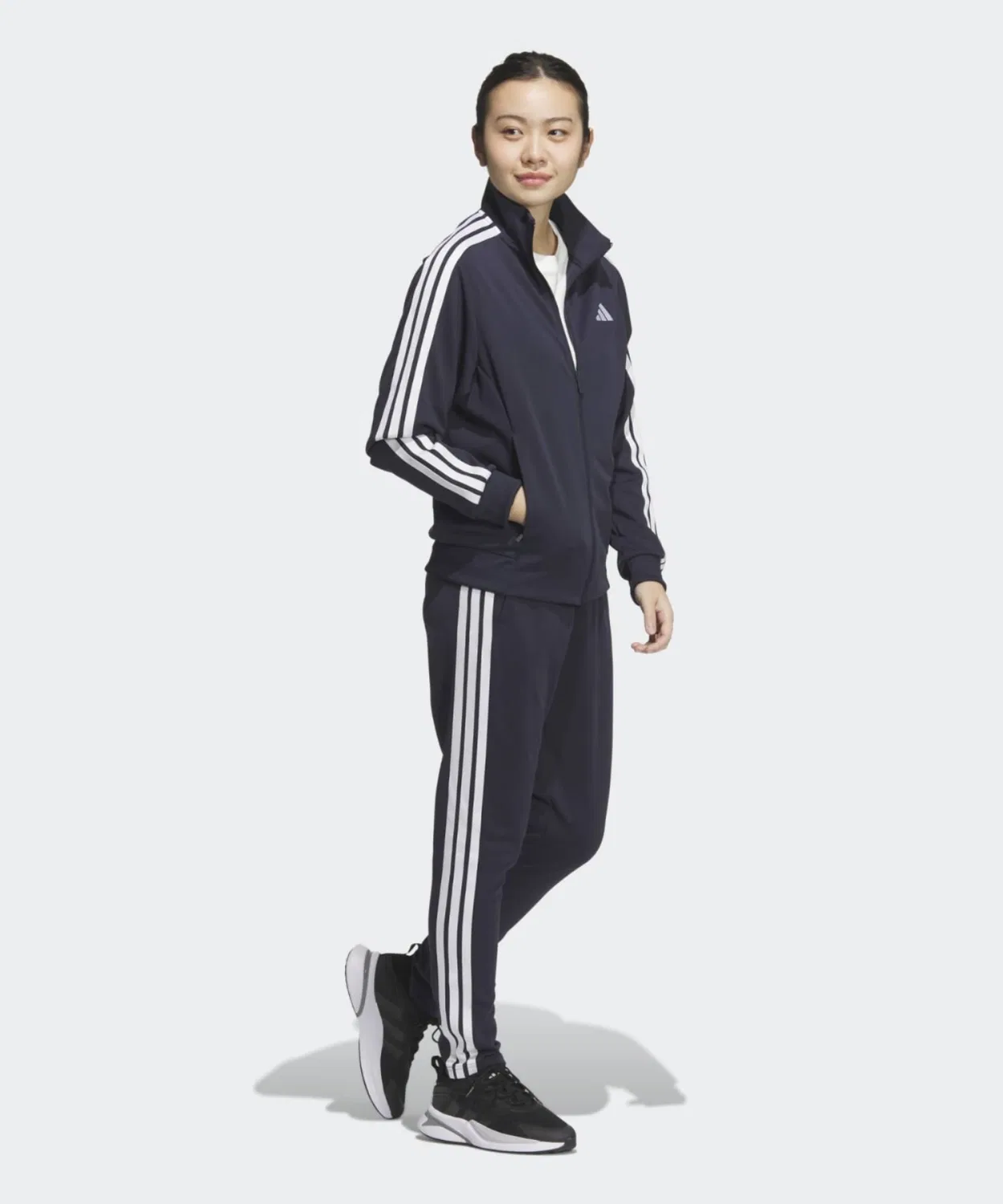 Женские спортивные брюки с принтом Three Stripes Regular Fit Double Knit Track Pants Adidas, Blue — фото 3