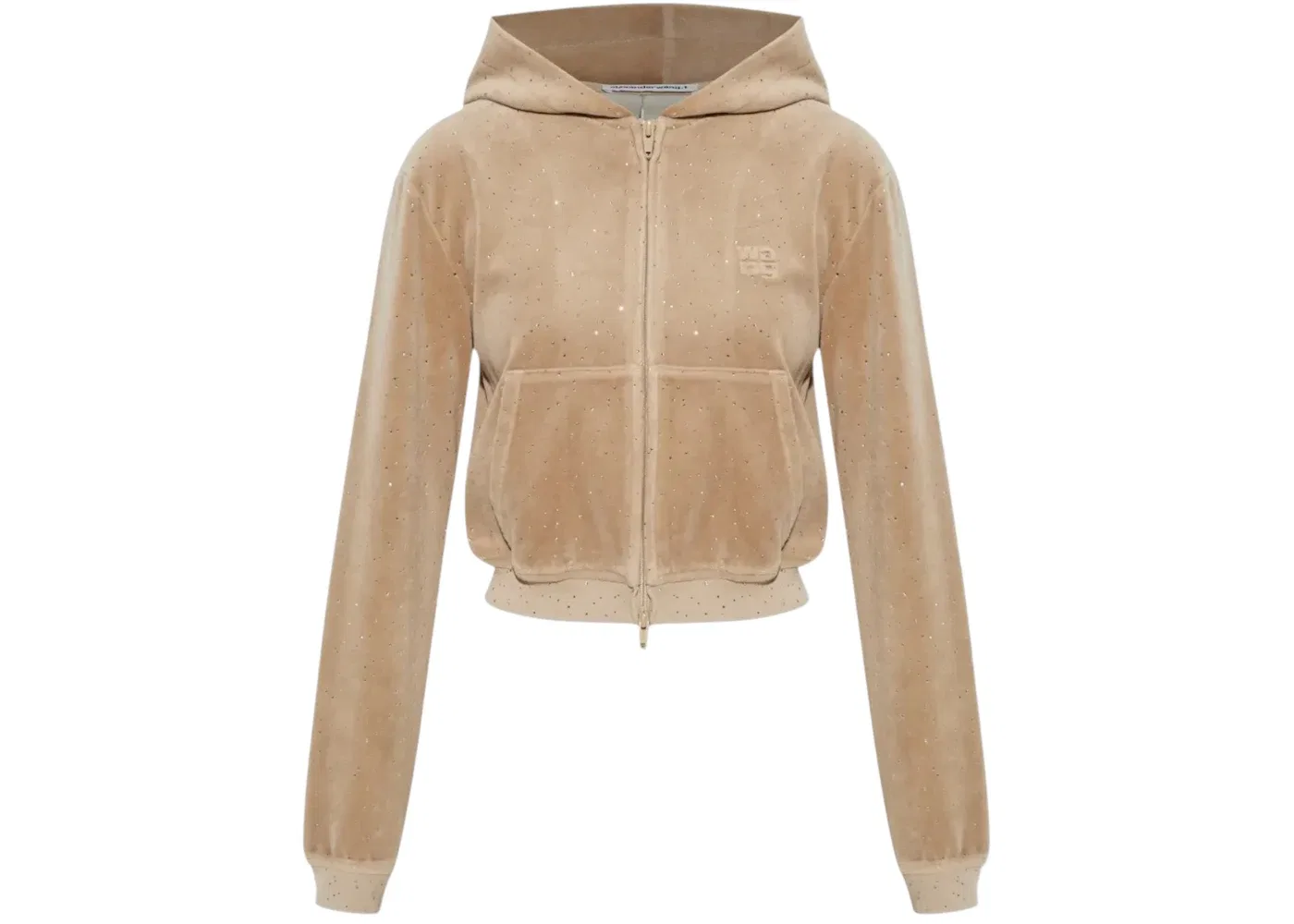 Женский худи на молнии с принтом Alexander Wang, Warm Taupe