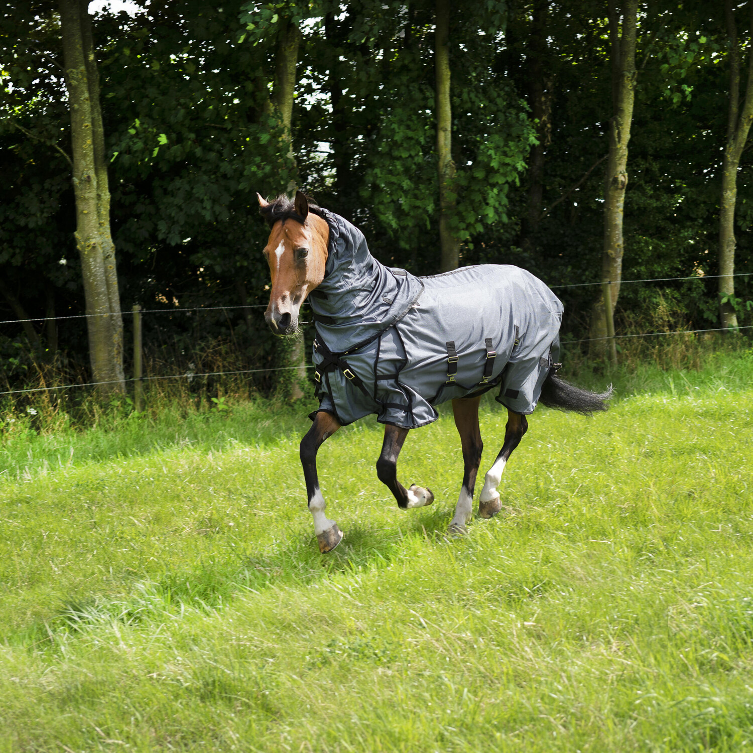 

Тент Fouganza 2 Seconds Fresh & Black Confort Pony / Horse, серый / черный