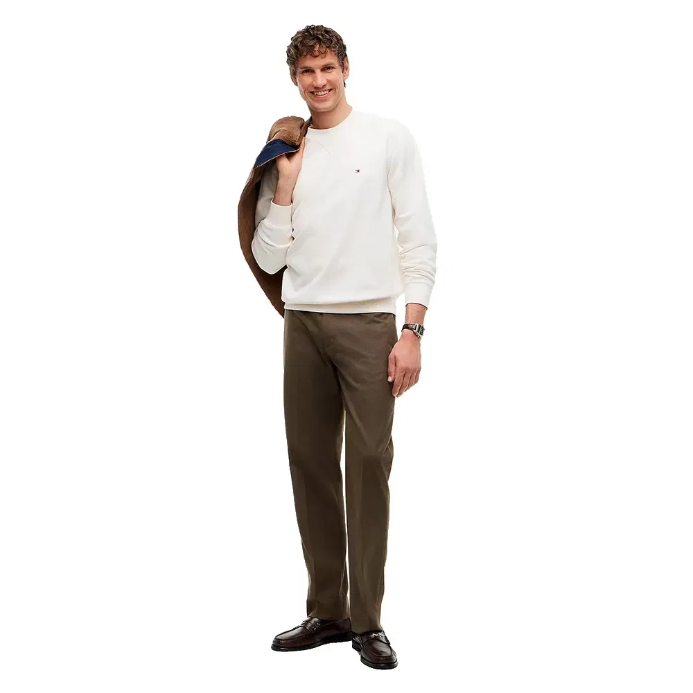 Мужской свитшот из футера с фирменным брендингом Tommy hilfiger, White — фото 4