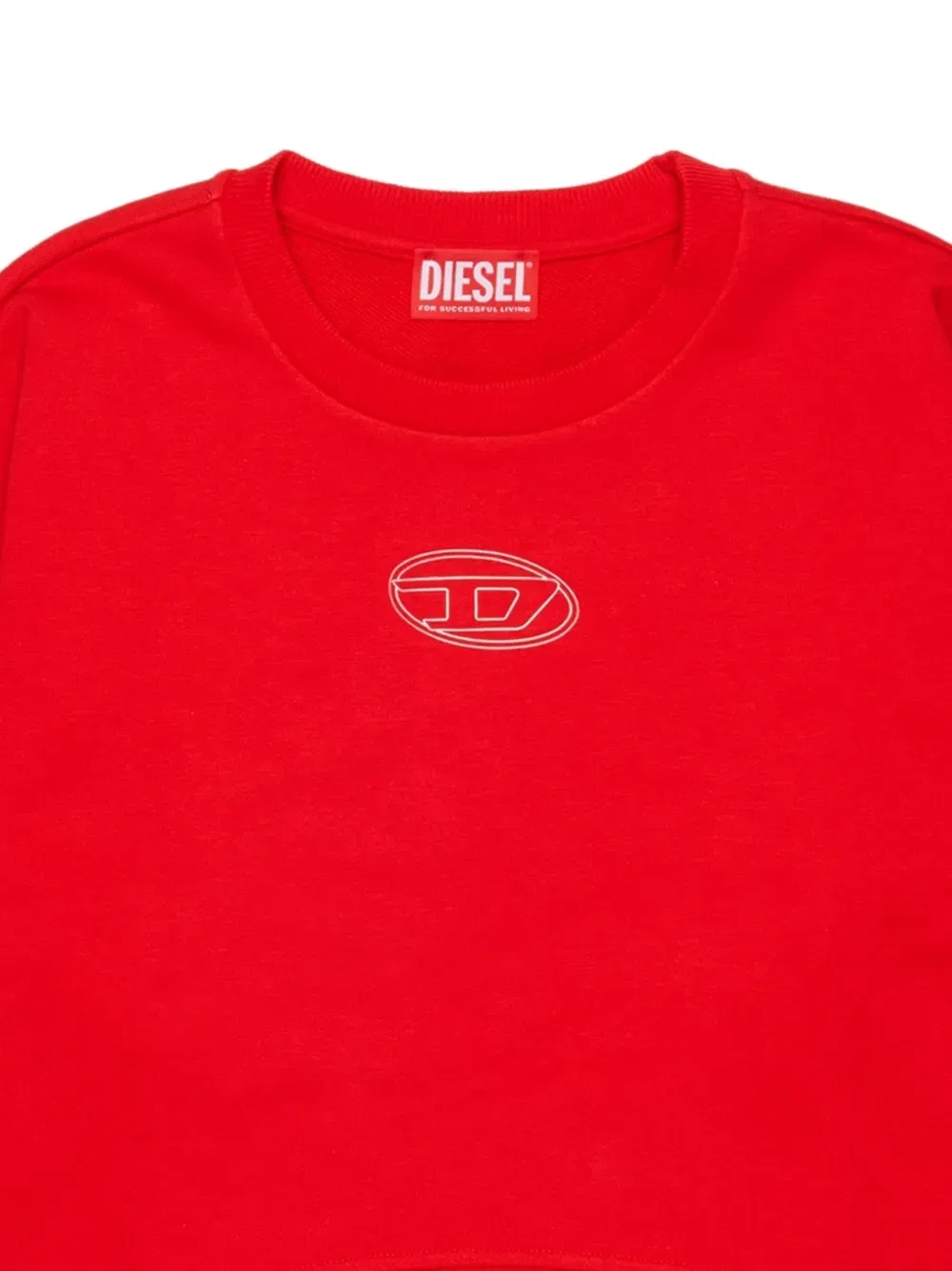 Свитшот с вышитым логотипом Diesel Kids, красный — фото 2
