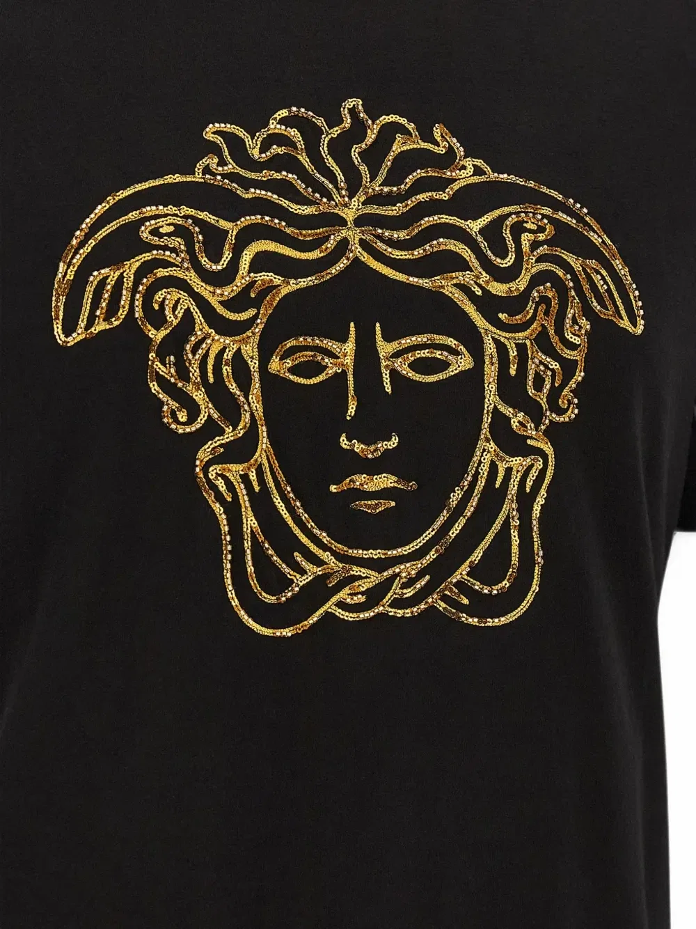 Футболка с вышивкой Медузы Versace, черный — фото 4