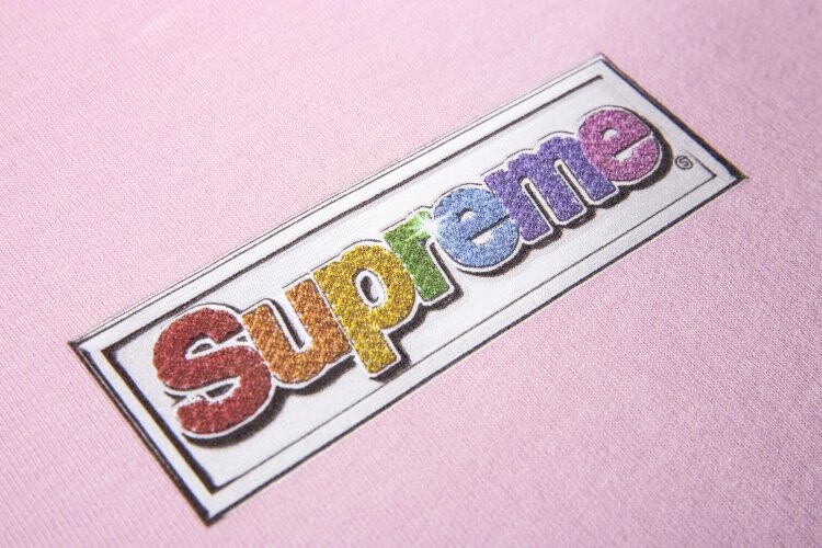Толстовка Supreme Bling Box Logo Hooded Sweatshirt 'Light Pink', розовый — фото 3
