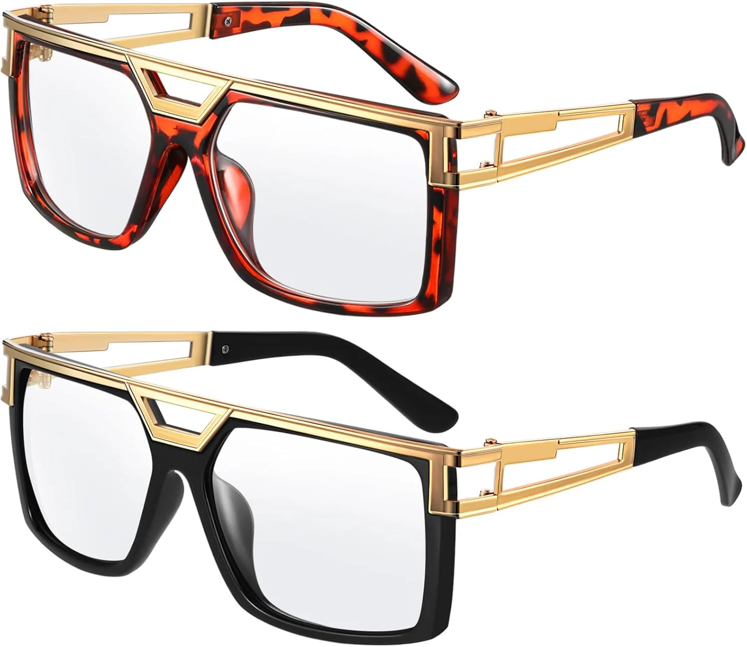 

Солнцезащитные очки Hicarer в стиле 80-х и 90-х, винтажные, для рэперов, диджеев, хип-хопа, ретро, ​​олдскул, для мужчин и женщин, Leopard Print-clear, Black-clear