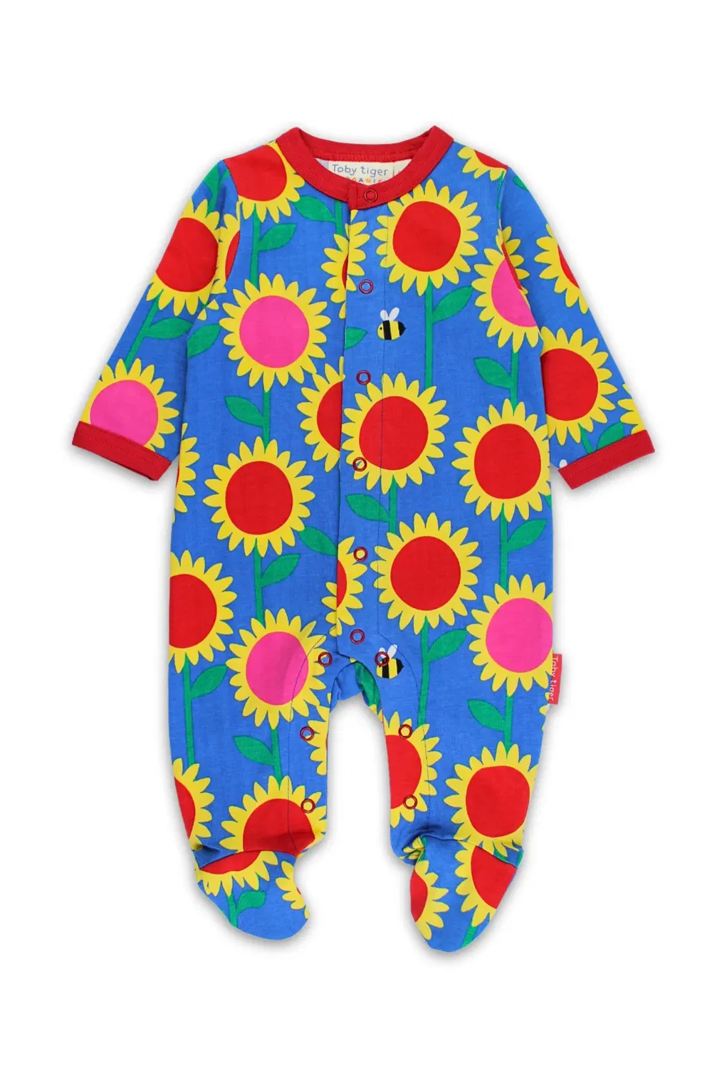 Детский слип с принтом Sunflower Bee Print Toby Tiger, Blue