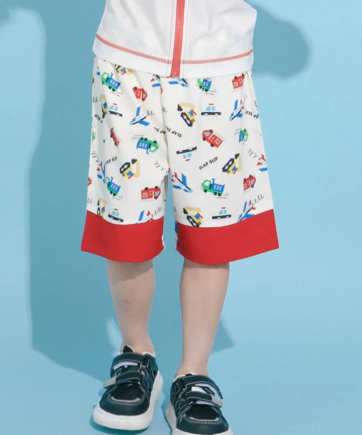 Детские плавки с принтом SLAP SLIP, Red