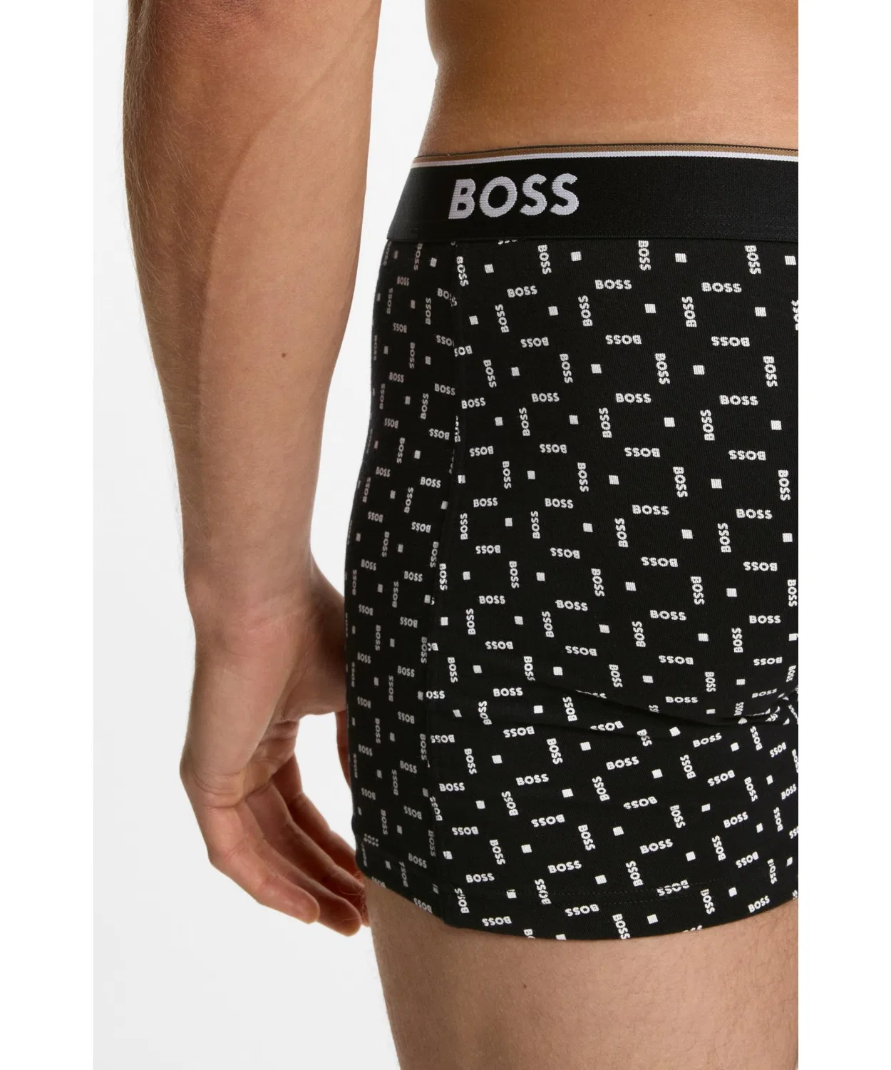Мужской комплект длинных боксеров из стрейч-хлопка BOSS, Black — фото 4