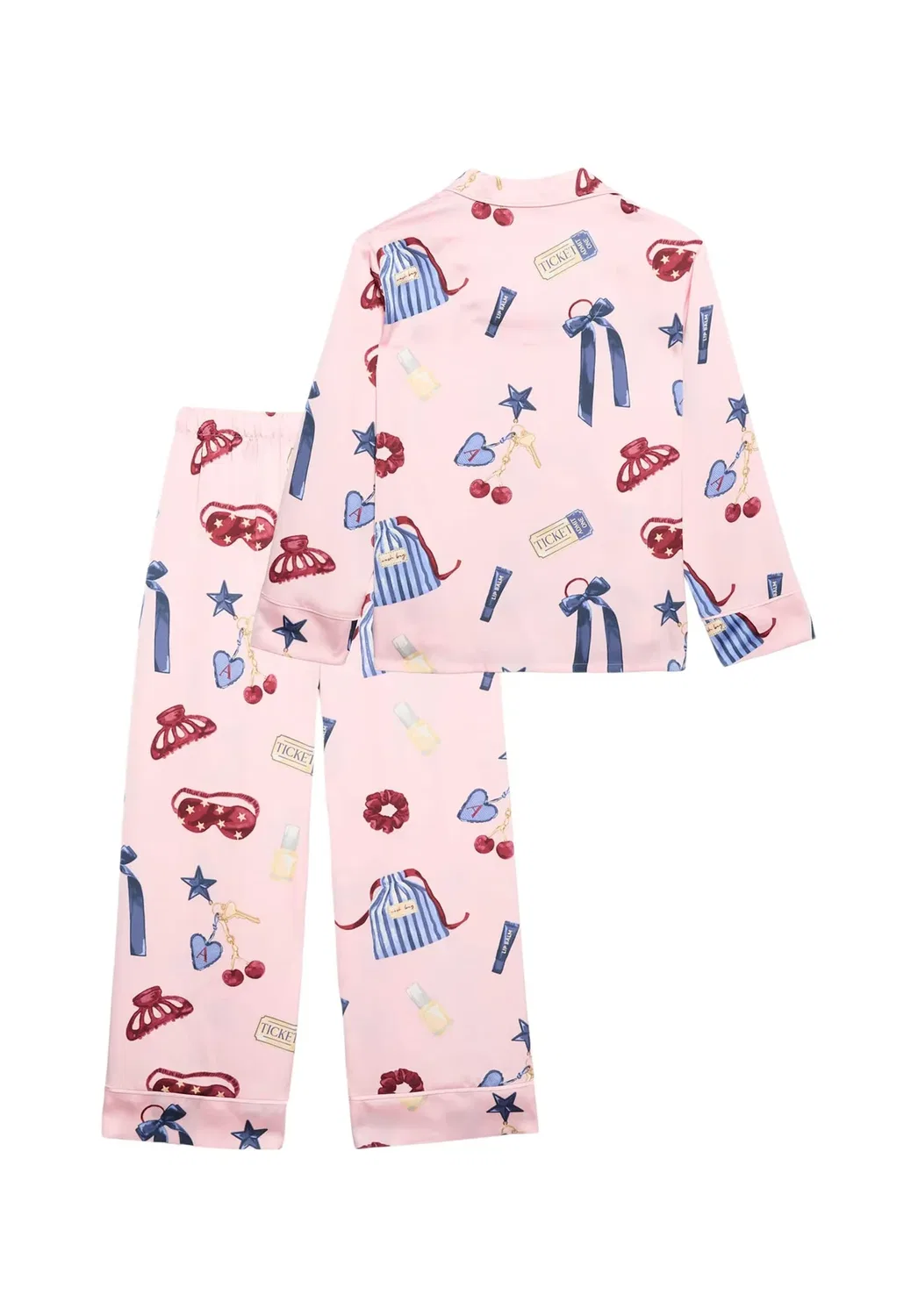 Комплект пижамы из атласа для ночевки (6-16 лет), унисекс Marks & Spencer, Pink Mix — фото 2