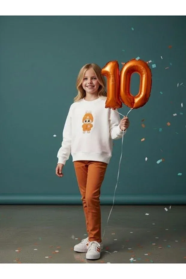 Детские свитшот для девочек с принтом Zekids, White — фото 2