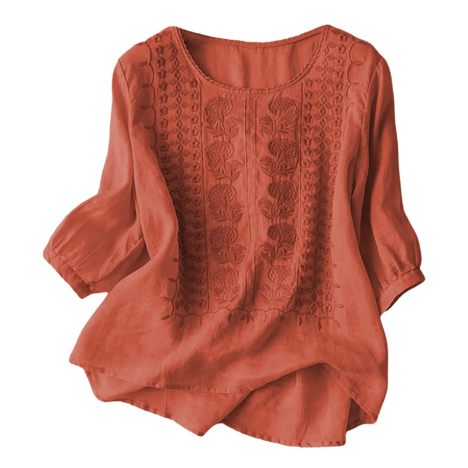 Женская льняная блуза с принтом Chinese Shirts, Z04-orange