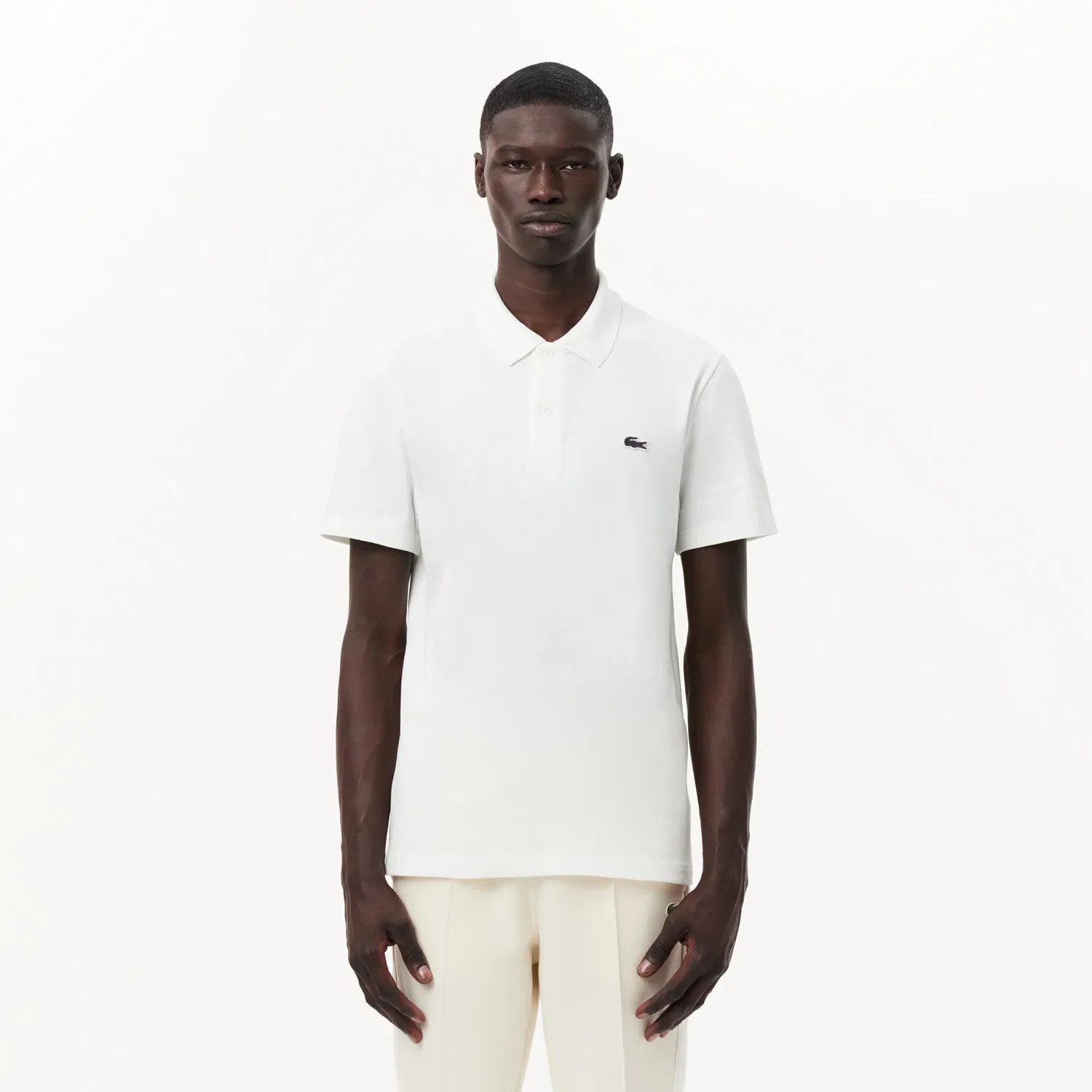 Поло мужское классическое Lacoste, Белый — фото 4
