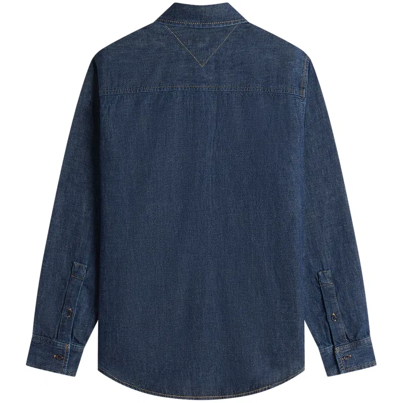 Женская джинсовая рубашка с отложным воротником Tommy Hilfiger, Denim Blue — фото 4