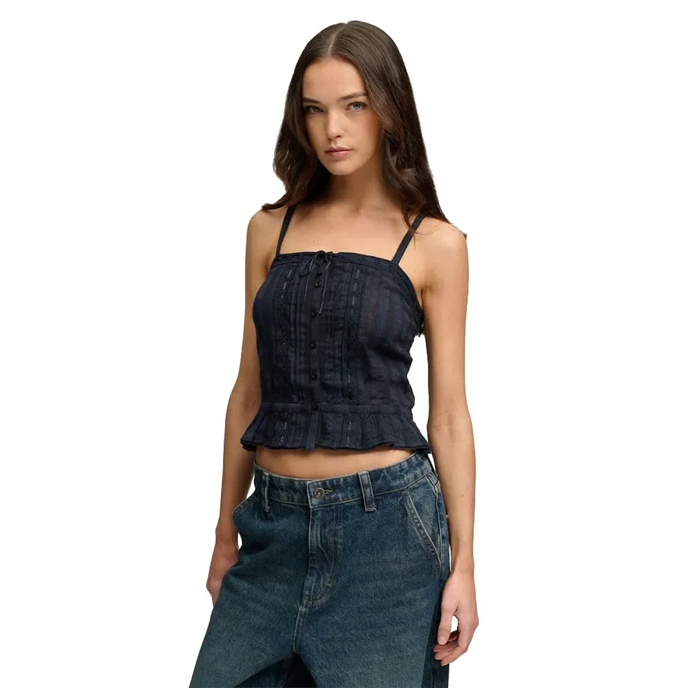 Топ кружевной без рукавов Lace Cami Superdry, черный