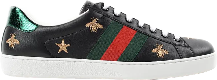 Кроссовки Gucci Ace Embroidered Bees and Stars, черный